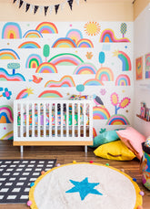 Papel de Parede Infantil Arco-íris Fantástico - Painel