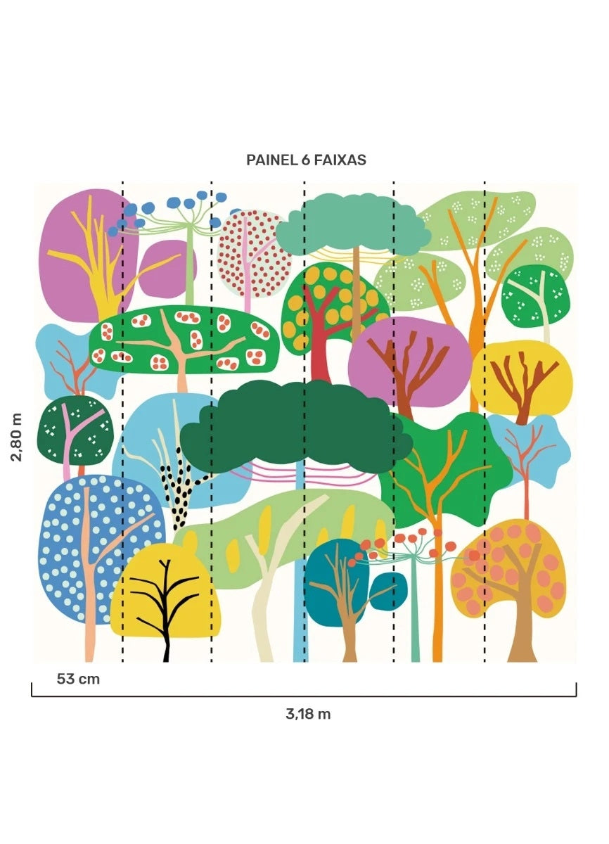 Papel de Parede Infantil Árvores - Painel