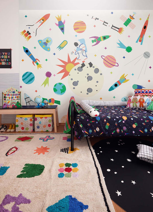 Papel de Parede Infantil Corrida Espacial Off - Painel