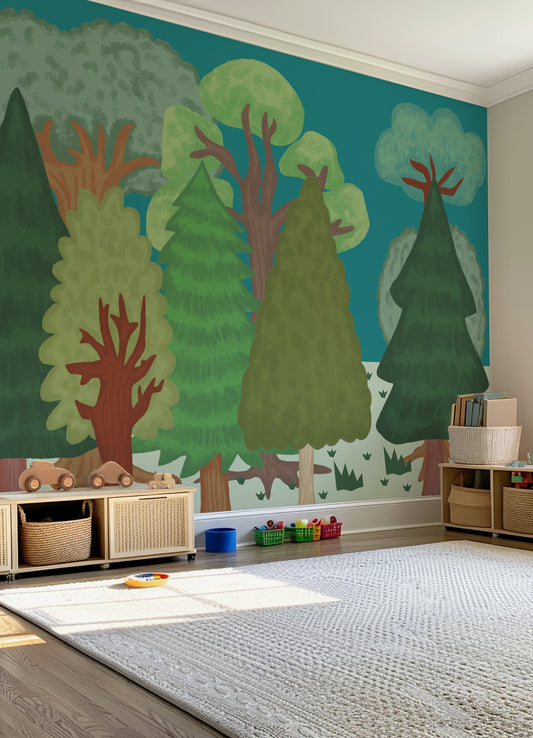Papel de Parede Infantil Floresta - Painel