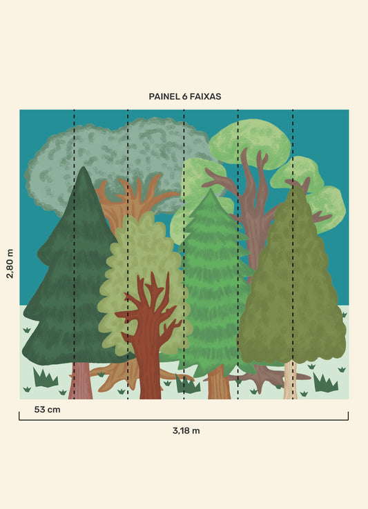 Papel de Parede Infantil Floresta - Painel
