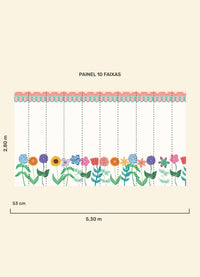Papel de Parede Infantil Quintal Florido - Painel