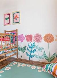 Papel de Parede Infantil Quintal Florido - Painel