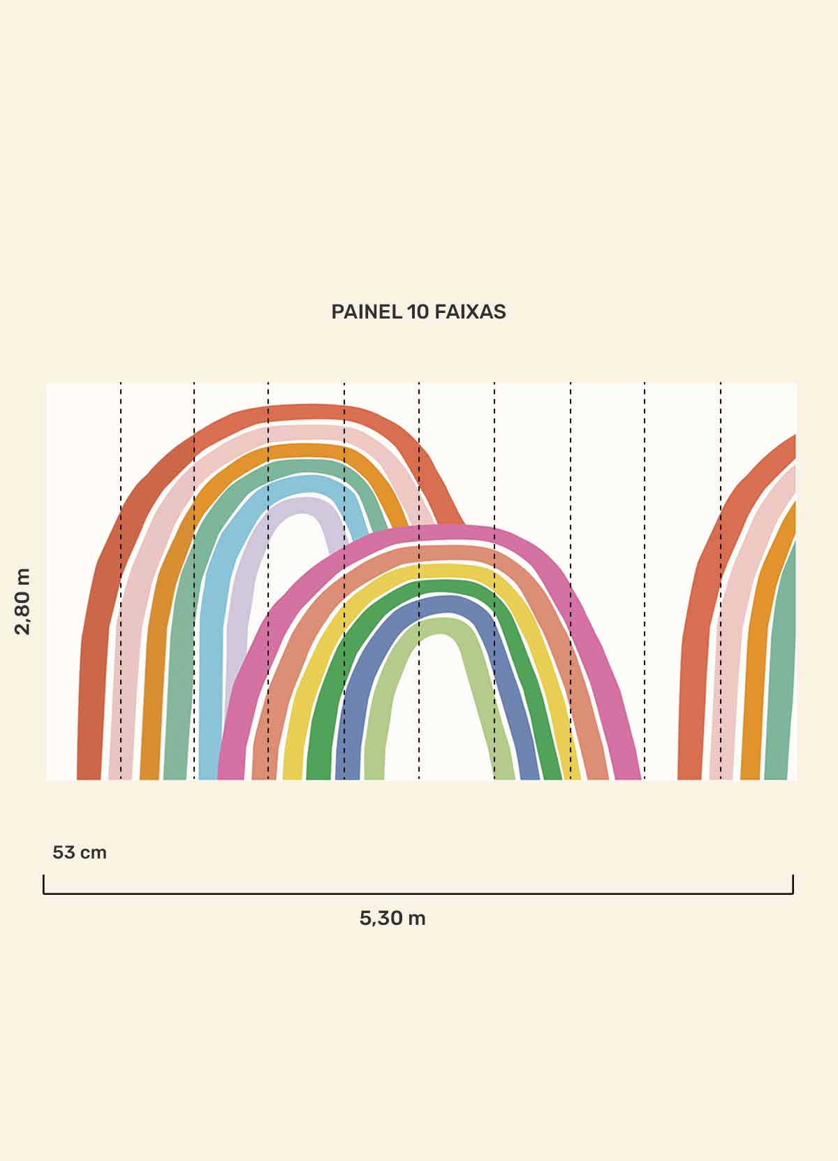 Papel de Parede Infantil Além do Arco-íris - Painel