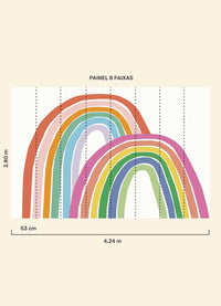 Papel de Parede Infantil Além do Arco-íris - Painel