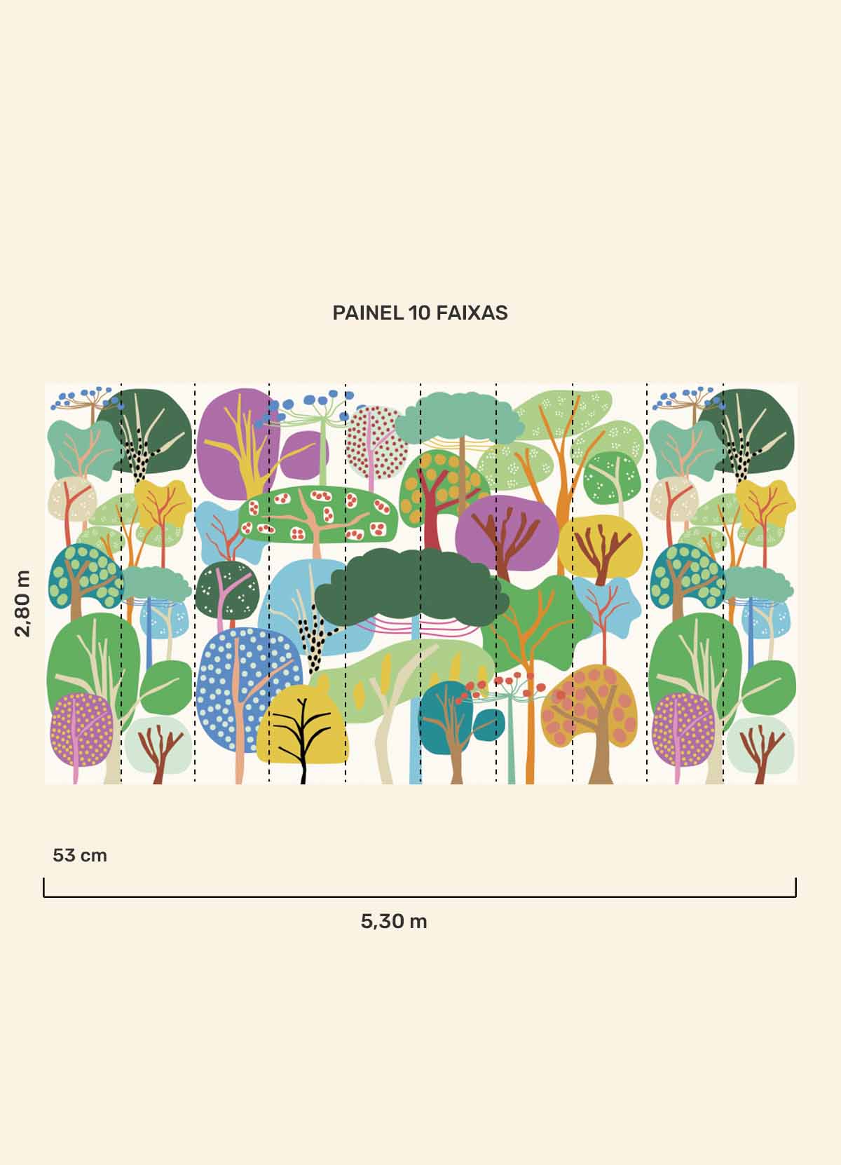 Papel de Parede Infantil Árvores - Painel