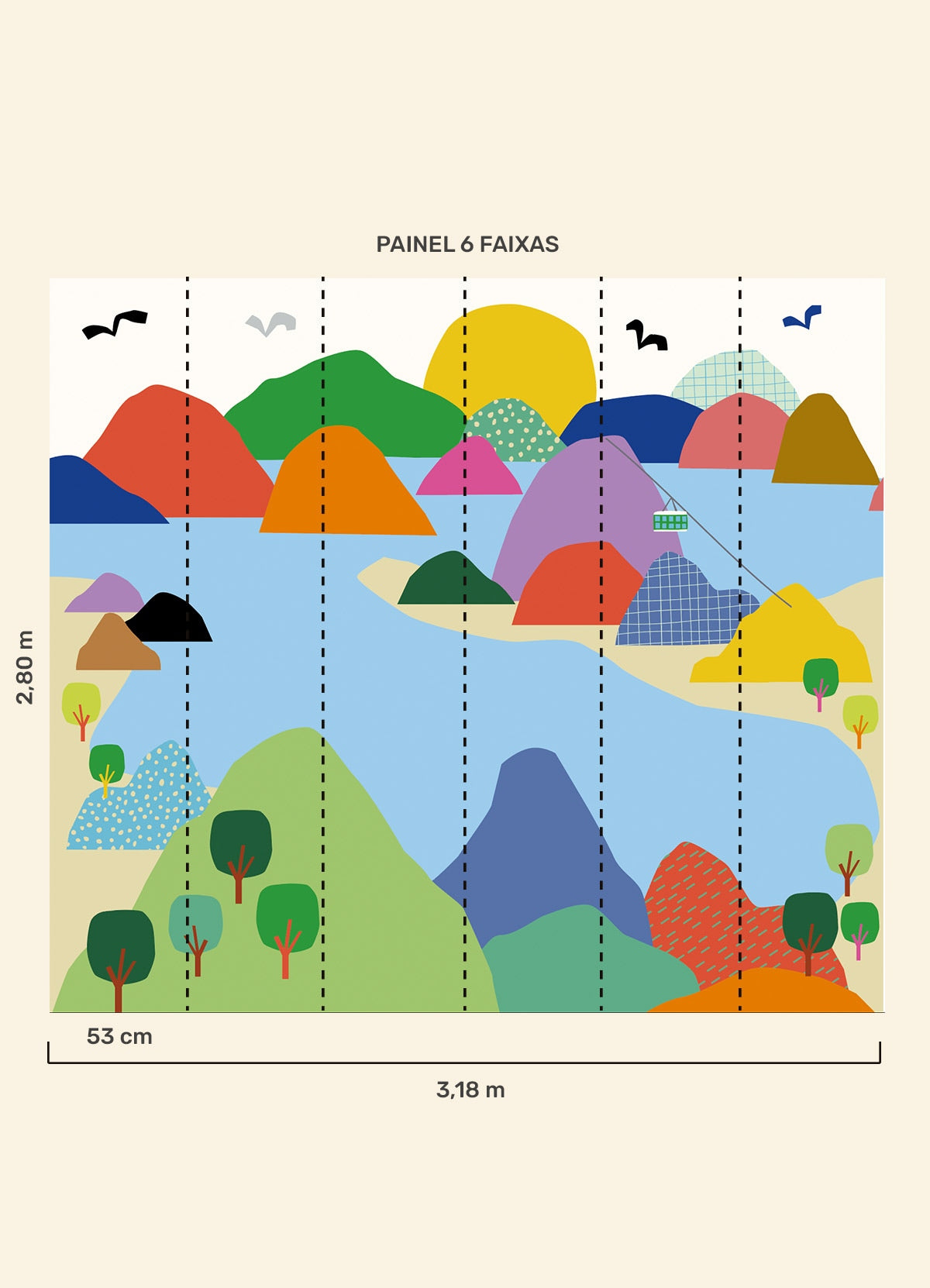 Papel de Parede Infantil Cidade Maravilhosa - Painel