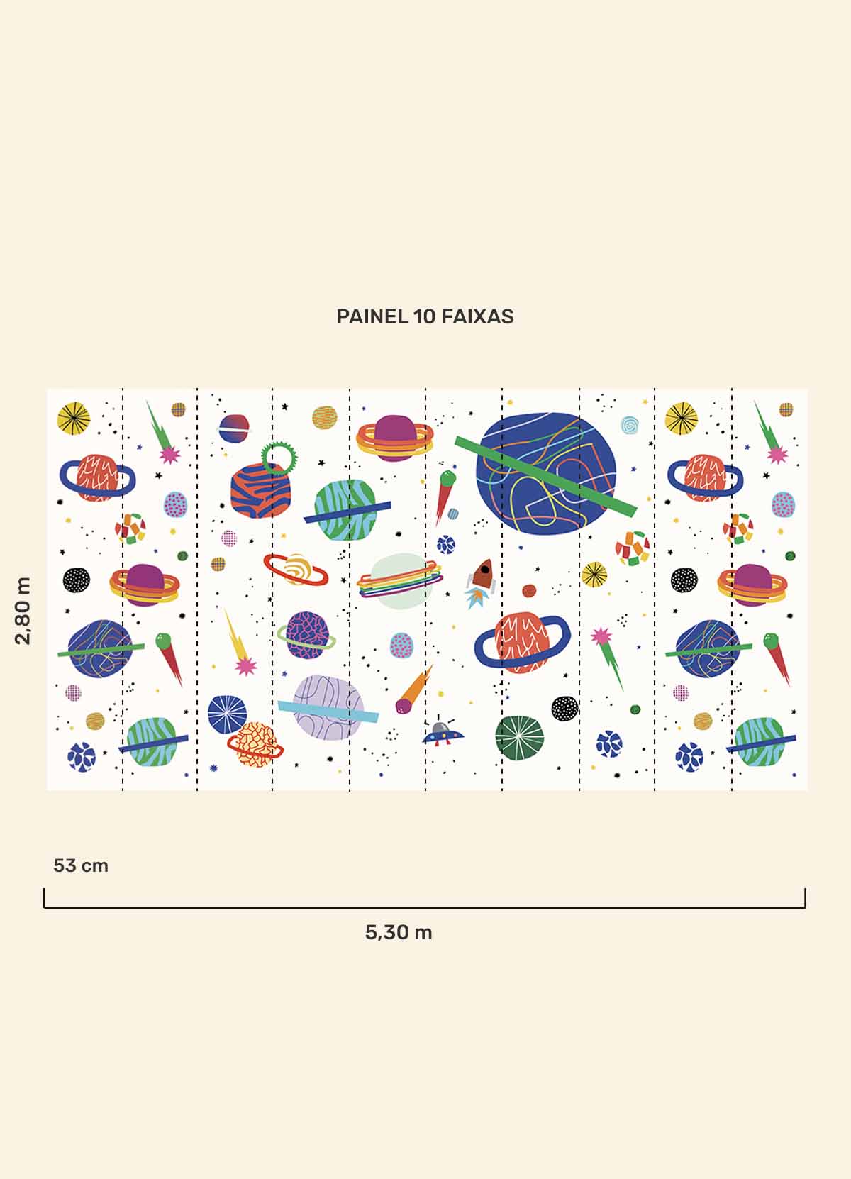 Papel de Parede Infantil Cosmos Off - Painel