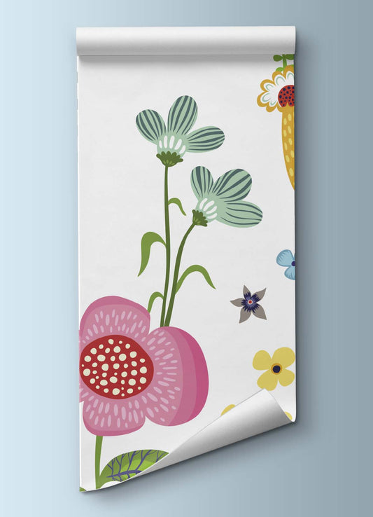 Papel de Parede Infantil 2 Faixas - Jardim Dia