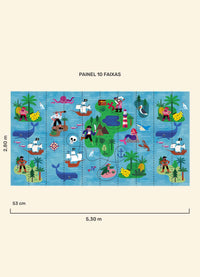 Papel de Parede Infantil Mapa de Tesouro - Painel