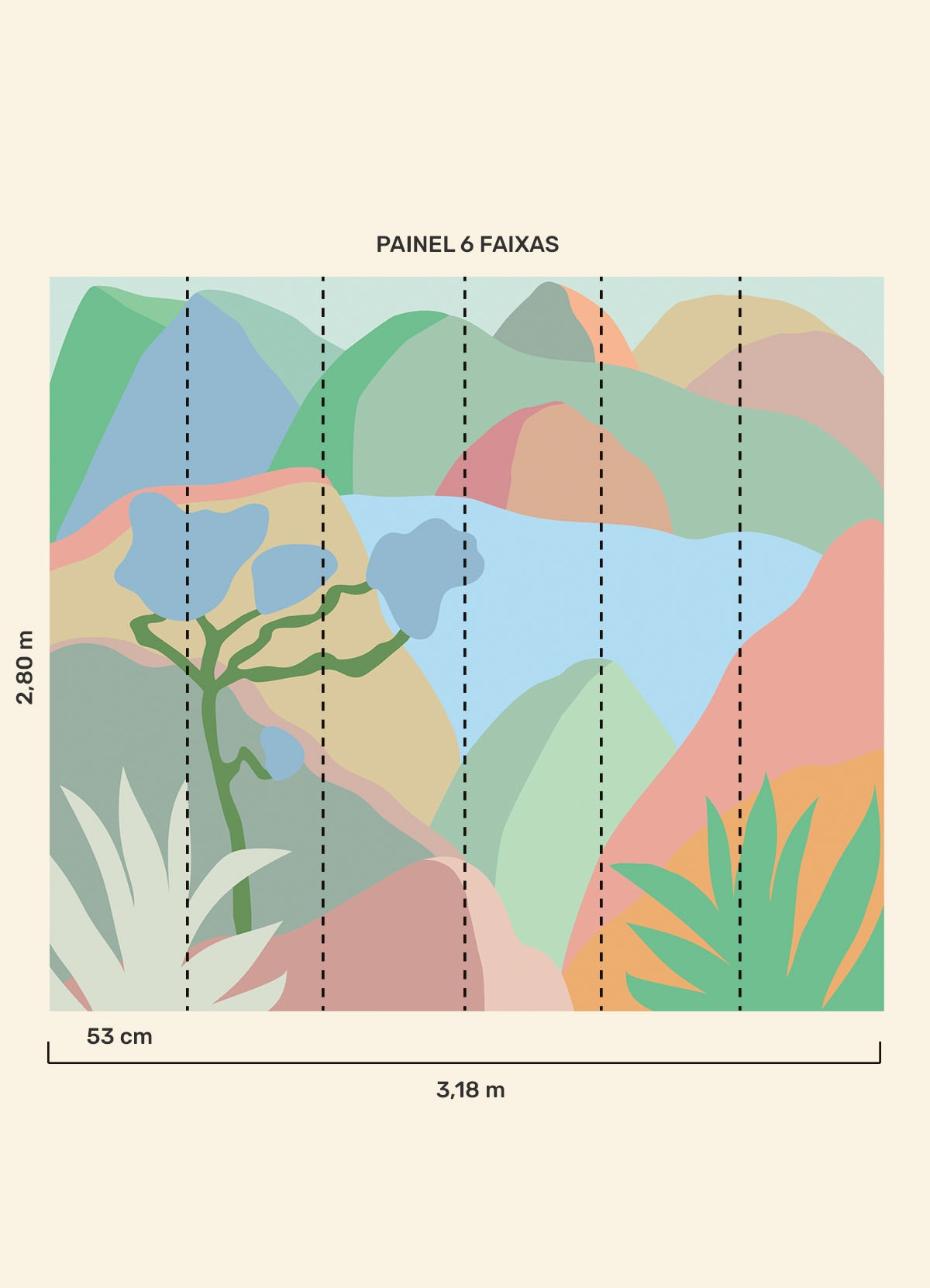 Papel de Parede Infantil Rancho Claro - Painel