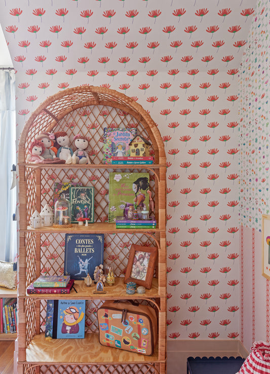 Papel de Parede Infantil - Flores Carmim