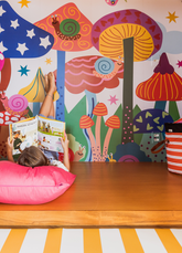 Papel de Parede Infantil Floresta de Cogumelos - Painel