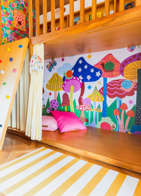 Papel de Parede Infantil Floresta de Cogumelos - Painel
