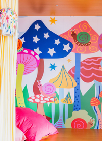Papel de Parede Infantil Floresta de Cogumelos - Painel