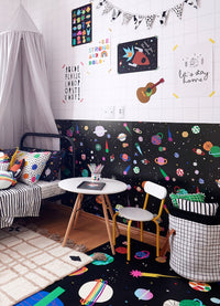 Papel de Parede Infantil - Cosmos Preto