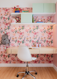 Papel de Parede Infantil - Floral Rosa Nathalie Lété