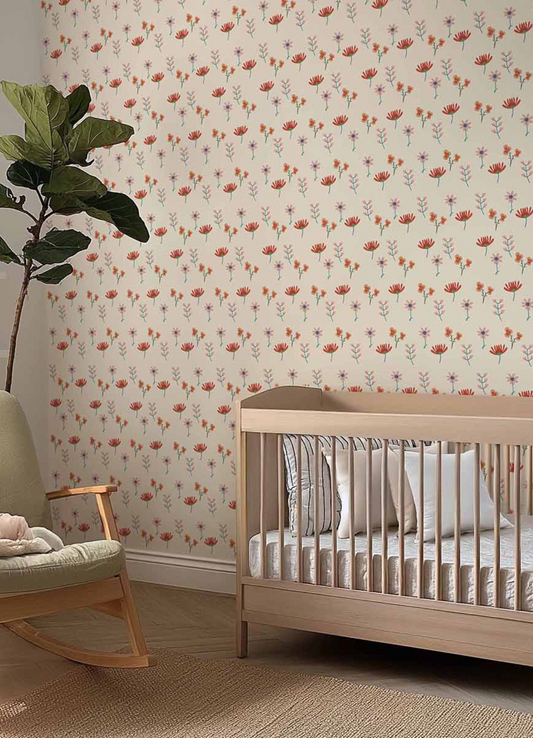 Papel de Parede Infantil - Flores no Jardim