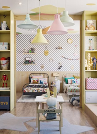 Papel de Parede Infantil - Listrado Diagonal Cinza