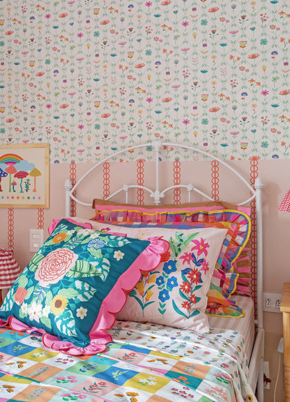 Papel de Parede Infantil - Floral Casa de Campo