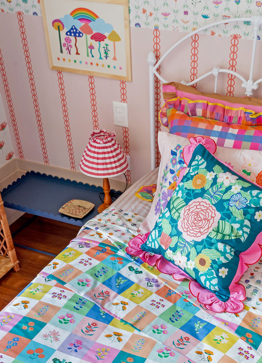 Papel de Parede Infantil - Listradinho Vermelho Ornamento