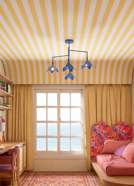 Papel de Parede Infantil - Listrado Largo Regular Amarelo Radiante