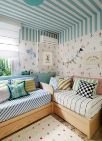 Papel de Parede Infantil - Listrado Largo Regular Verde Bosque