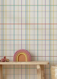 Papel de Parede Infantil  - Grid Contando Cores