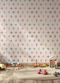 Papel de Parede Infantil - Jardim Listrado