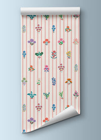 Papel de Parede Infantil - Jardim Listrado