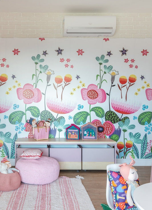 Papel de Parede Infantil 2 Faixas - Jardim Dia