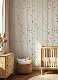 Papel de Parede Infantil - Listrado Bolinhas