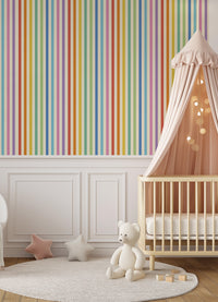Papel de Parede Infantil - Listrado Caminho do Arco-íris