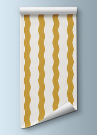 Papel de Parede Infantil - Listrado Ondas Solar