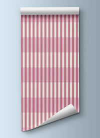 Papel de Parede Infantil - Listrado Varetas Rosa