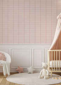 Papel de Parede Infantil - Quadriculado Deitado Rosa