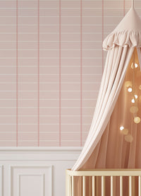 Papel de Parede Infantil - Quadriculado Deitado Rosa