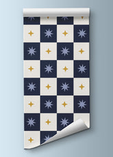 Papel de Parede Infantil - Quadriculado Estelar