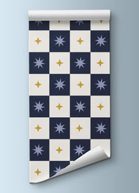 Papel de Parede Infantil - Quadriculado Estelar