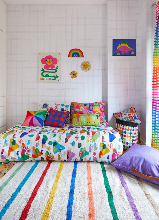 Papel de Parede Infantil - Quadriculado Duplo Cinza