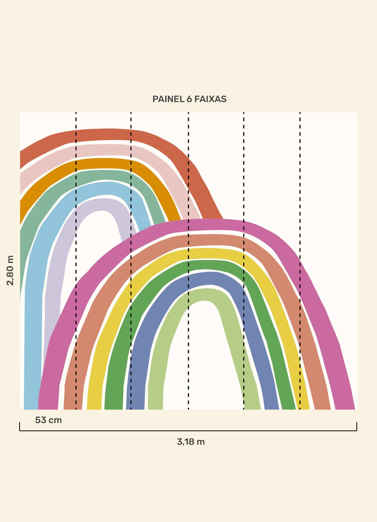 Papel de Parede Infantil Além do Arco-íris - Painel