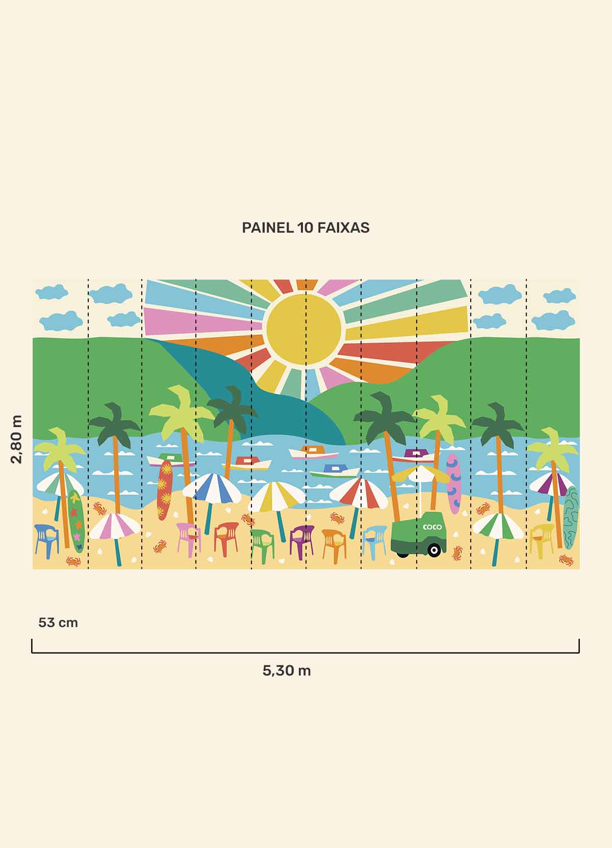 Papel de Parede Infantil Férias de Verão - Painel