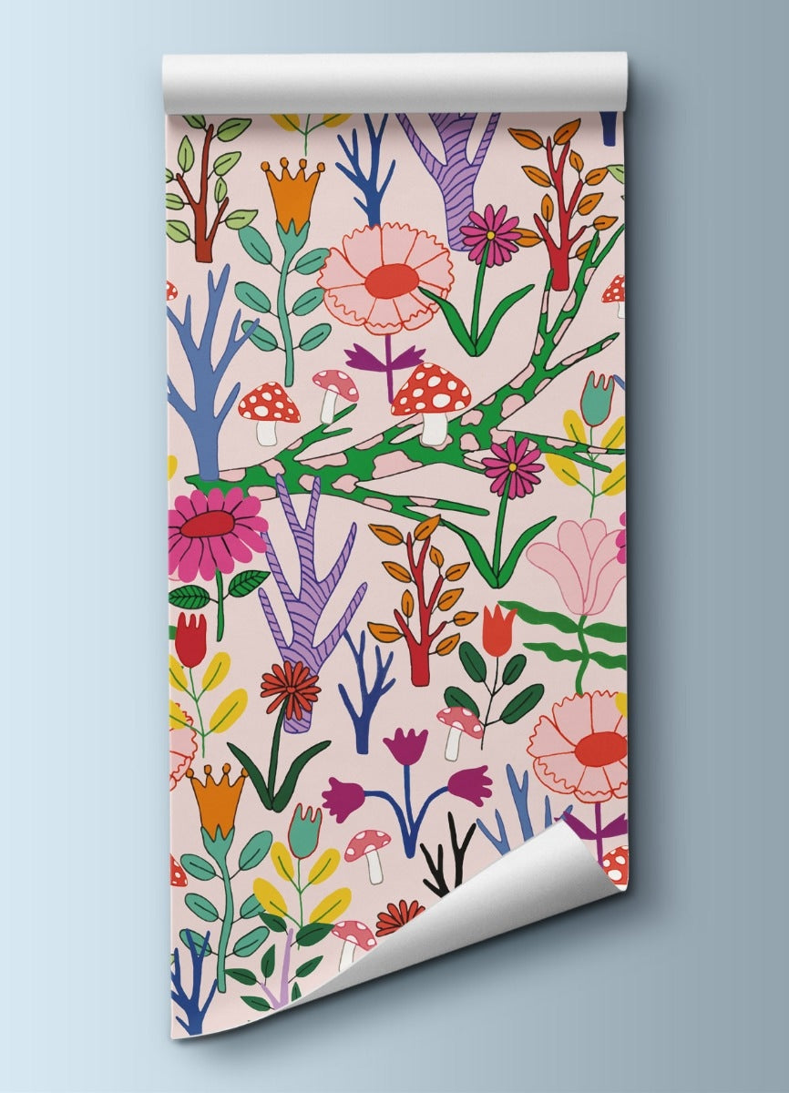 Papel de Parede Infantil - Flores Fabulosas