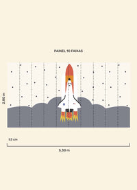 Papel de Parede Infantil Foguete - Painel