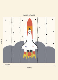 Papel de Parede Infantil Foguete - Painel