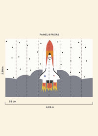 Papel de Parede Infantil Foguete - Painel