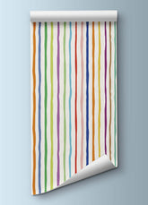 Papel de Parede Infantil - Listrado Fino Irregular Colorido