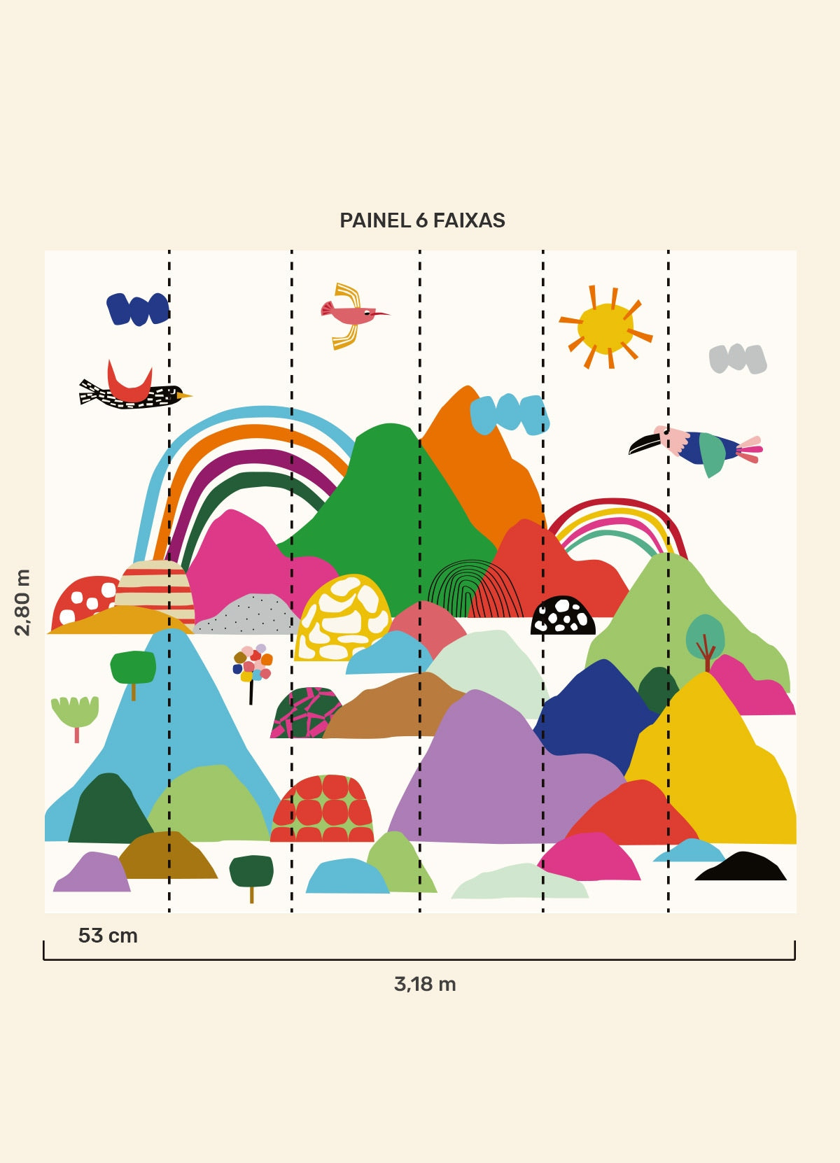 Papel de Parede Infantil Cordilheiras - Painel