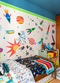 Papel de Parede Infantil Corrida Espacial Off - Painel