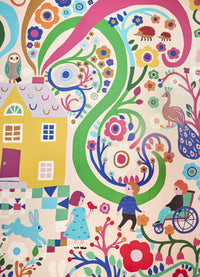 Papel de Parede Infantil Jardim Secreto - Painel